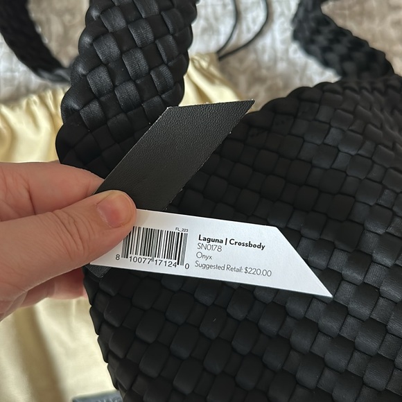 Naghedi Laguna Crossbody Purse Bag Onyx NEW NWT Handwoven Neoprene - Picture 11 of 12